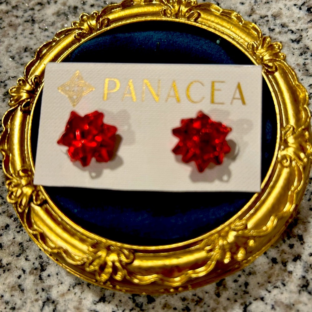 Panacea Red Bow Earrings